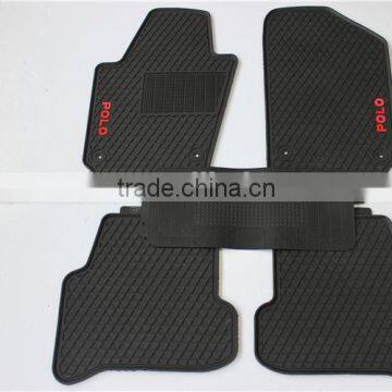 Black Beige Car Rubber Floor Mats Front,Rear 5pc Set All Weather Semi for VW Polo photo-2