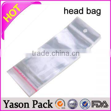 YASON resealable opp header packaging bag printed opp header bag with big holebag plastic opp header bag