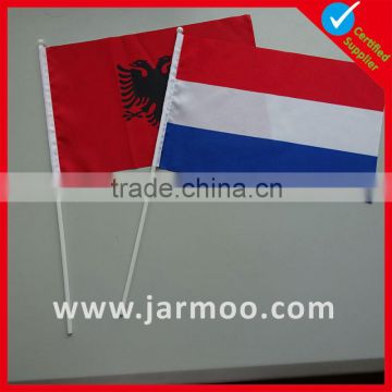 big discount PE usa waving flag with plastic pole