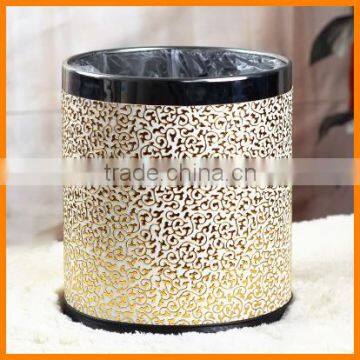 European Household Kitchen Trash Creative Fashion Leather Double Bedroom Hotel Barrel Basket Bucket Container Shipping photo-6