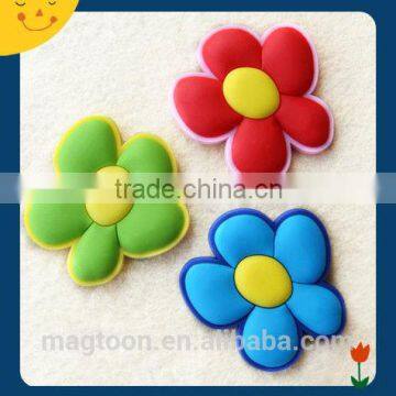 2015 custom popular colorful flower design 3D soft PVC fridge magnet