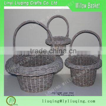 european style 3 sets willow fruit basket gift basket cheap wicker baskets for fruit