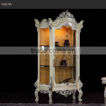 Plain White Wood and Glass Wine Cabinet for Dinning Room Furniture photo-3