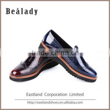 Cheap Wholesale Fashion Burnished Polish Genuine Leather Lace up Women Shoes photo-5