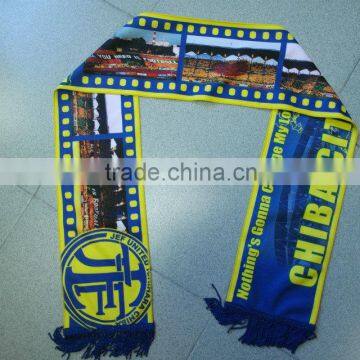 Custom Design Promotional Printed Silk Like Material Soccer Fans Scarf photo-4