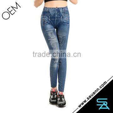 Hot Women New Stylish Faux Jean Denim Jeggings Leggings Pants for Girls ladies