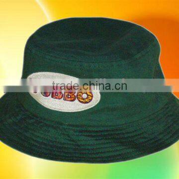 100%cotton Green embroidery bucket hat