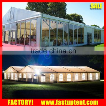 Glass wall Big luxury Outdoor White Wedding Party events Marquee Tent with linnen and curtains for sale