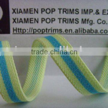 Striped elastic webbing