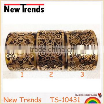 Latest design tortoise shell bracelet cuff with gold surface 2014