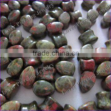 Wholesale Teardrop High Polish Natural Stone Ear Plug Tunnel [SE-T364]