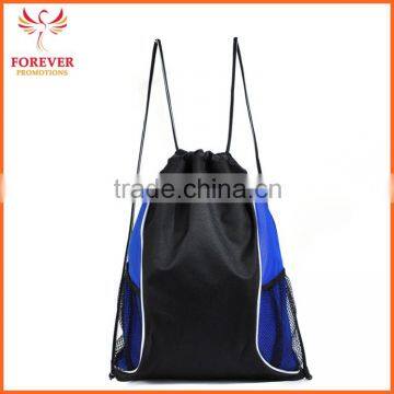 Wholesale Nylon Drawstring Backpack Cheap Sports Bag With Mesh Pocket Promos Gifts Backpack Supplier Sample Free