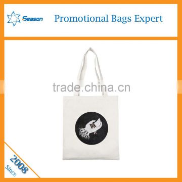 Black and white simple logo Ecological cotton canvas tote bags                        
                                                                                Supplier's Choice