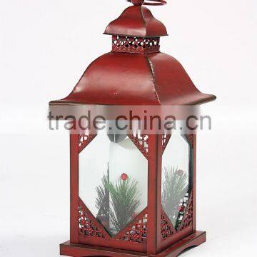 The new metal lantern hollow out glass color classic