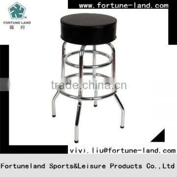 30 in. home goods Double Ring Bar Stool - Chrome Finish - Black Vinyl Seat