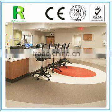 Anti-static wear resistant homogeneous vinyl flooring roll for hospital