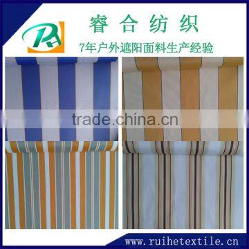 striped polyester fabric waterproof pu coated fabric for awning sunshade canopy