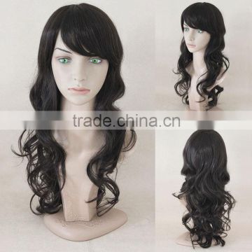 28"Long Black Curly Wigs Synthetic Hair Wig for Women Cheap African American Fake Hair Full Wigs