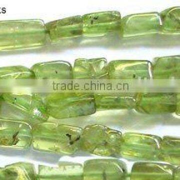 Peridot Smooth Brick Beads
