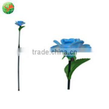 single head blue rose flower solar light