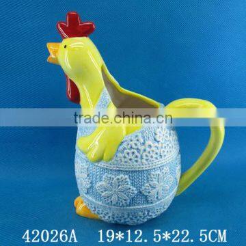 2016 high quality cock ceramic cream pitcher