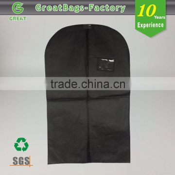 Biodegradable garment bag with name card holder for dry cleaning, clothing stores