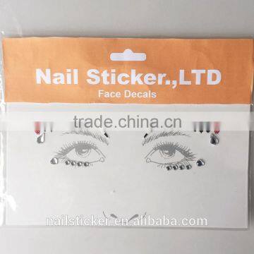 Custom New Fashion Party Face Rhinestone Tattoo Sticker Acrylic Makeup Self-adhesive Face Paint Sticker photo-5