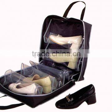 PEVA/PE handle zipper non-woven shoe storage bags