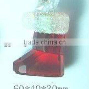 Red crystal shoe figurines for christmas gift