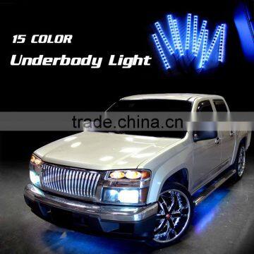 Kit 4 Car Flexible Underbody Underglow 7 single Color or RGB LED Light