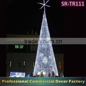 Customize 44ft 47ft 50ft outdoor large giant christmas tree with led decoration