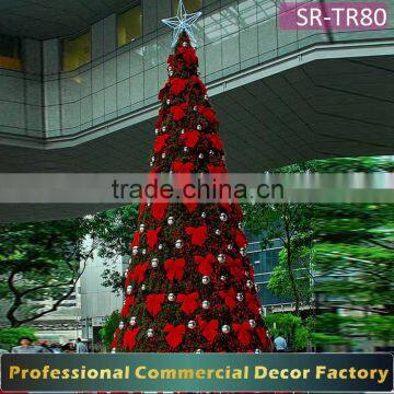 Customize 5m 6m 8m 9m 12m 15m outdoor large giant christmas tree with bow decoration