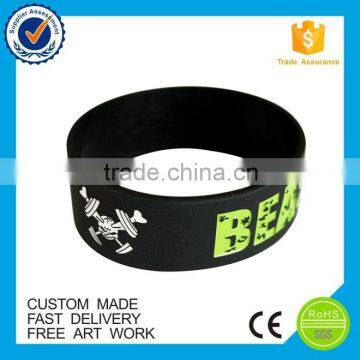 Personalized bulk cheap silicone custom skull wristband