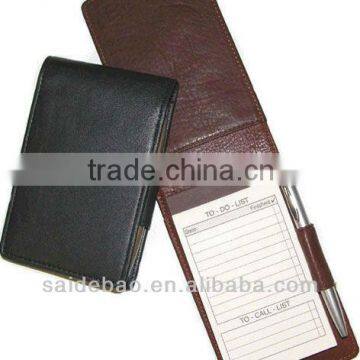 High quality leather note pad with pen holder