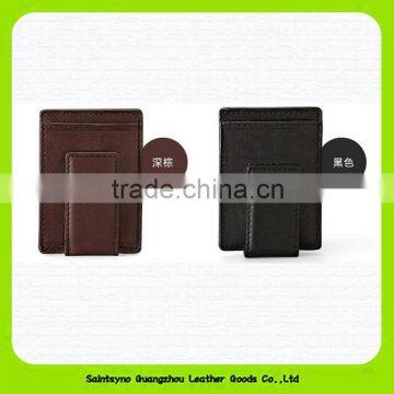 15648A Eco-friendly leather money clip with customized logo