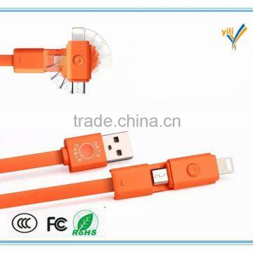 wholesale 2.0 usb Fast speed 2in1 micro USB charging data Cable