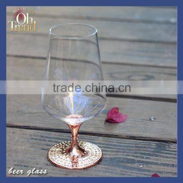 Hot product glass beverage bottle colored glass juice glass goblet with rope gift for wendding