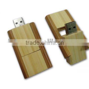 Inspirational usb wooden auto-run 360 degree rotating usb swivel bamboo