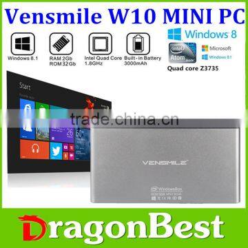 Customize Brand Vensmile 2+ 64Gb W10 Mini Pc With Bluetooth 5G/2.4G Built-In Battery 3000Ma Vensmile Win 10 Mini Pc