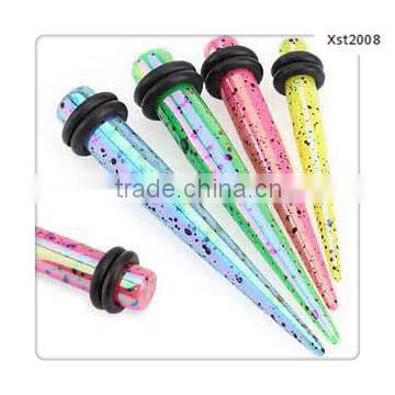 new splash point colorful ear taper free piercing jewelry