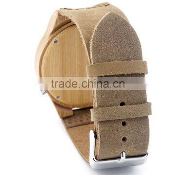 China 100% Genuine Leather Band Watch Japan Movement Wood Watch photo-4