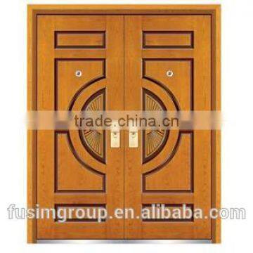 Hot sale Safety Surface finished Steel wooden (armored ) bisect door