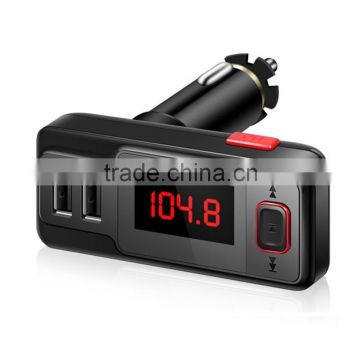 2016 New Arrival Bluetooth Car Kit FM Transmitter Handsfree MP3 Player Dual USB Charger SD Card Supported bt719