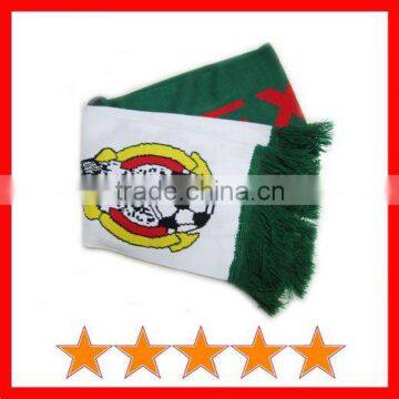 Customized knitted football fan scarves,cheap football teams scarf