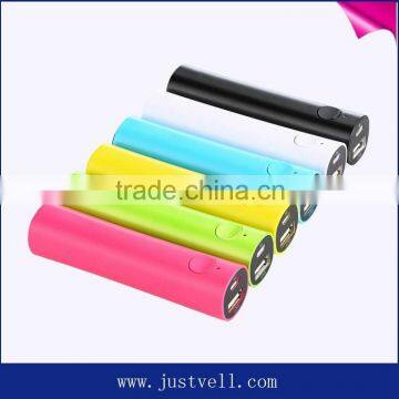 Multi color 2600mah mobile power bank flash light ,led torch light portable power bank