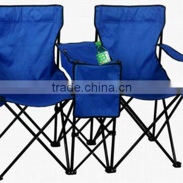 camping lover's chair with cooler table and carry bag