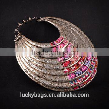 2015 new arrival 9 levels embroidered necklace vintage women necklace