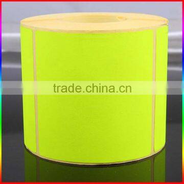 Custom Golden Yellow Fluorescent Adhesive Label Sticker in Roll photo-2
