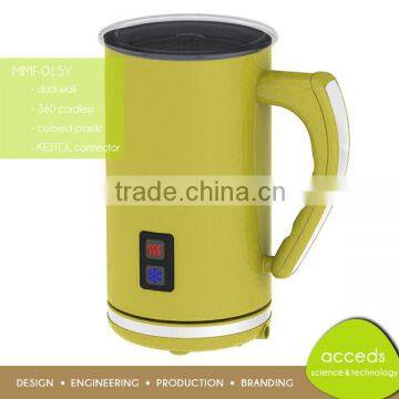 Hot Selling Item Yellow Plastic Electric Automatic Milk Frother