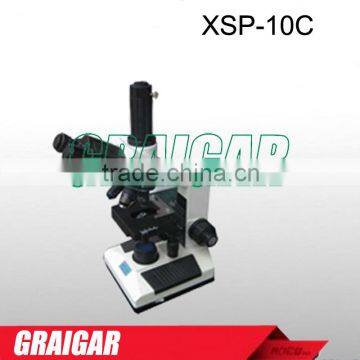 XSP-10CA Trinocular Biological Microscope Double deck mechanical stage Electric light source magnification: 25X-1600X